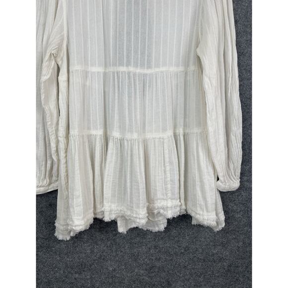 American Eagle Blouse Size M Sheer Keyhole Back Lightweight - Picture 7 of 12